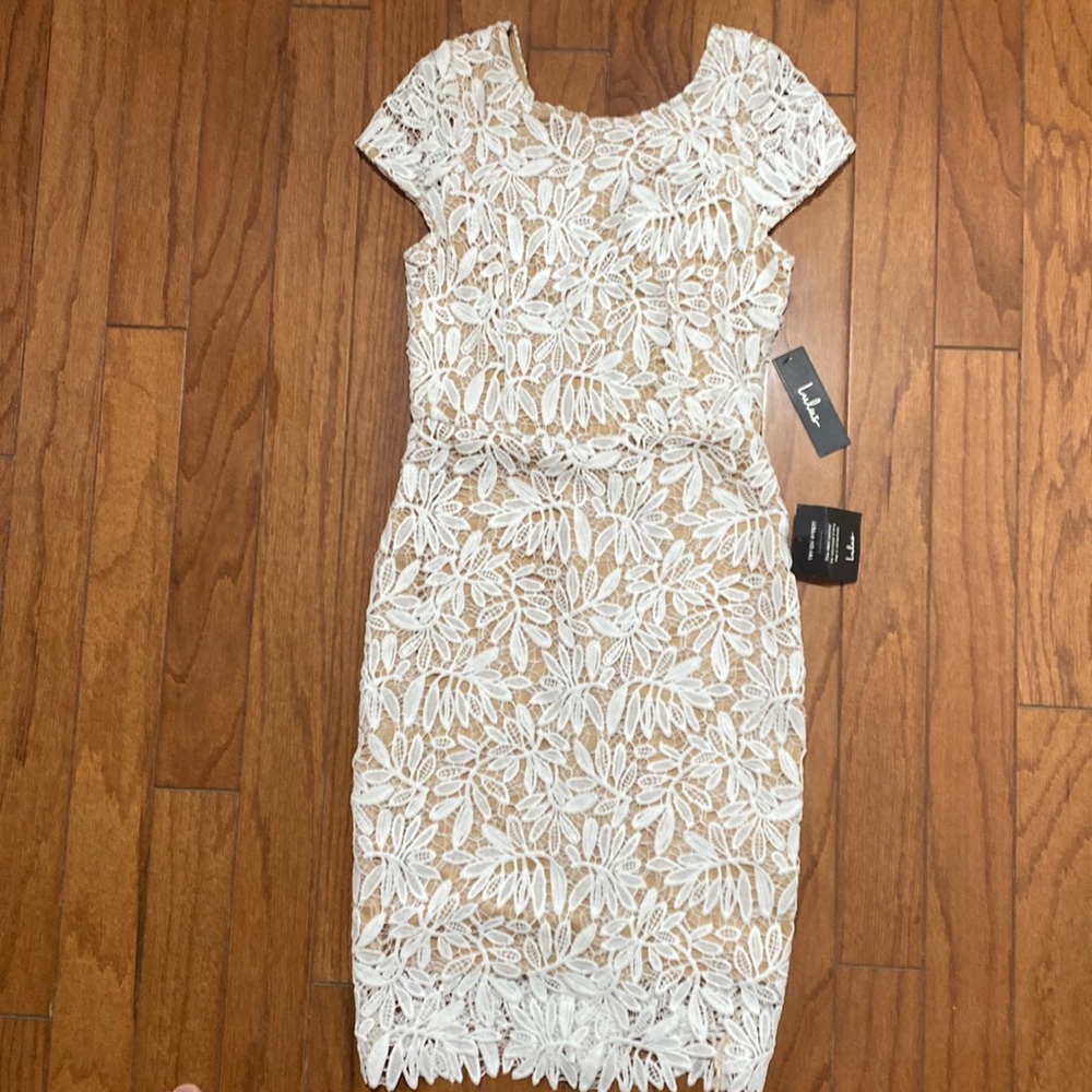 LuLu’s white lace dress size small NWT Cocktail Wedding guest